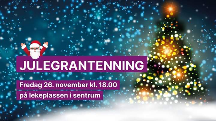 JULEGRANTENNING: Løten kommune inviterer til tenning av julegrana på lekeplassen. FOTO: Løten kommune.