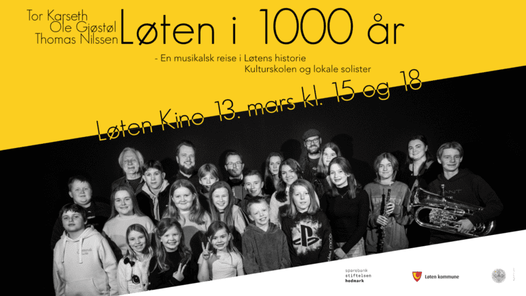 EN LÆRERIK DAG FOR ALLE: Kulturskolen, Historielaget og Tor Karseth ønsker velkommen til forstilling i Løten Kino. FOTO: Kulturskolen