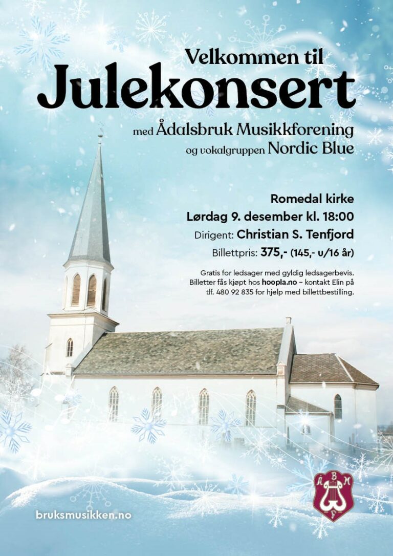 JULEKONSERT: Ådalsbruk Musikkforening og vokalgruppen Nordic Blue.