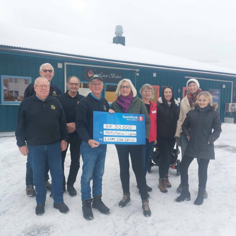 SOLID GAVE: Liosn Club Løten støtter Matutdeling i Løten med 50.000 kroner. Pengene kommer godt med i oppstarten, og første runde med matutdeling er planlagt 17. januar.
